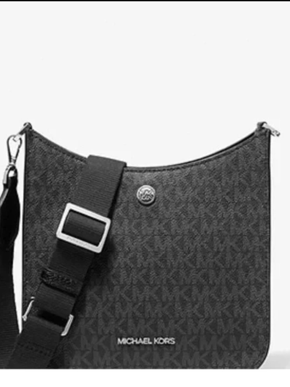 Michael Kors Briley Small Messenger Crossbody Bag Signature Handbag Black PVC
